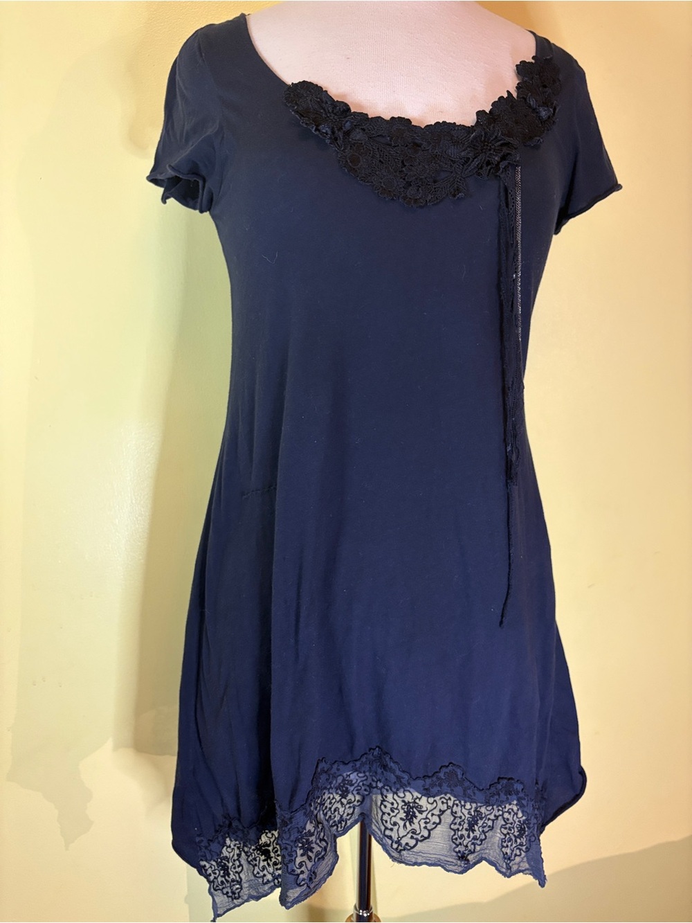 Life And Liberty by Johnny Was. Asymmetrical Tunic In Navy